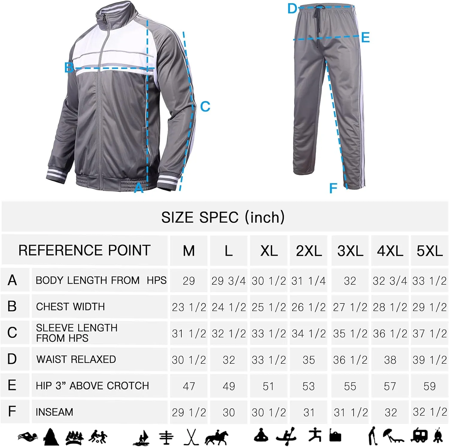 Men's Tracksuits 2 Piece Sweatsuits for Men Set Casual Athletic Jogging Warm Full Zip Sweat Suits with Pockets