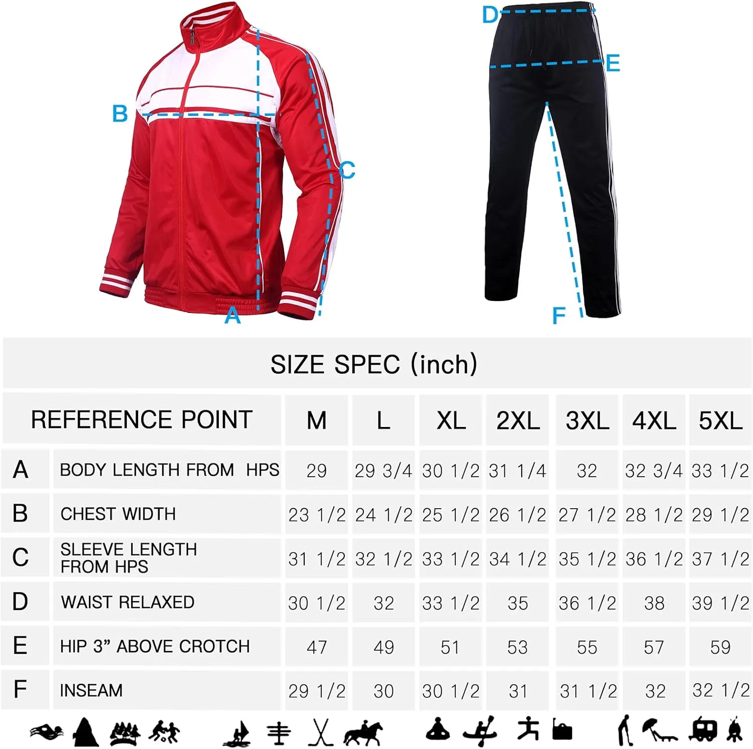 Men's Tracksuits 2 Piece Sweatsuits for Men Set Casual Athletic Jogging Warm Full Zip Sweat Suits with Pockets