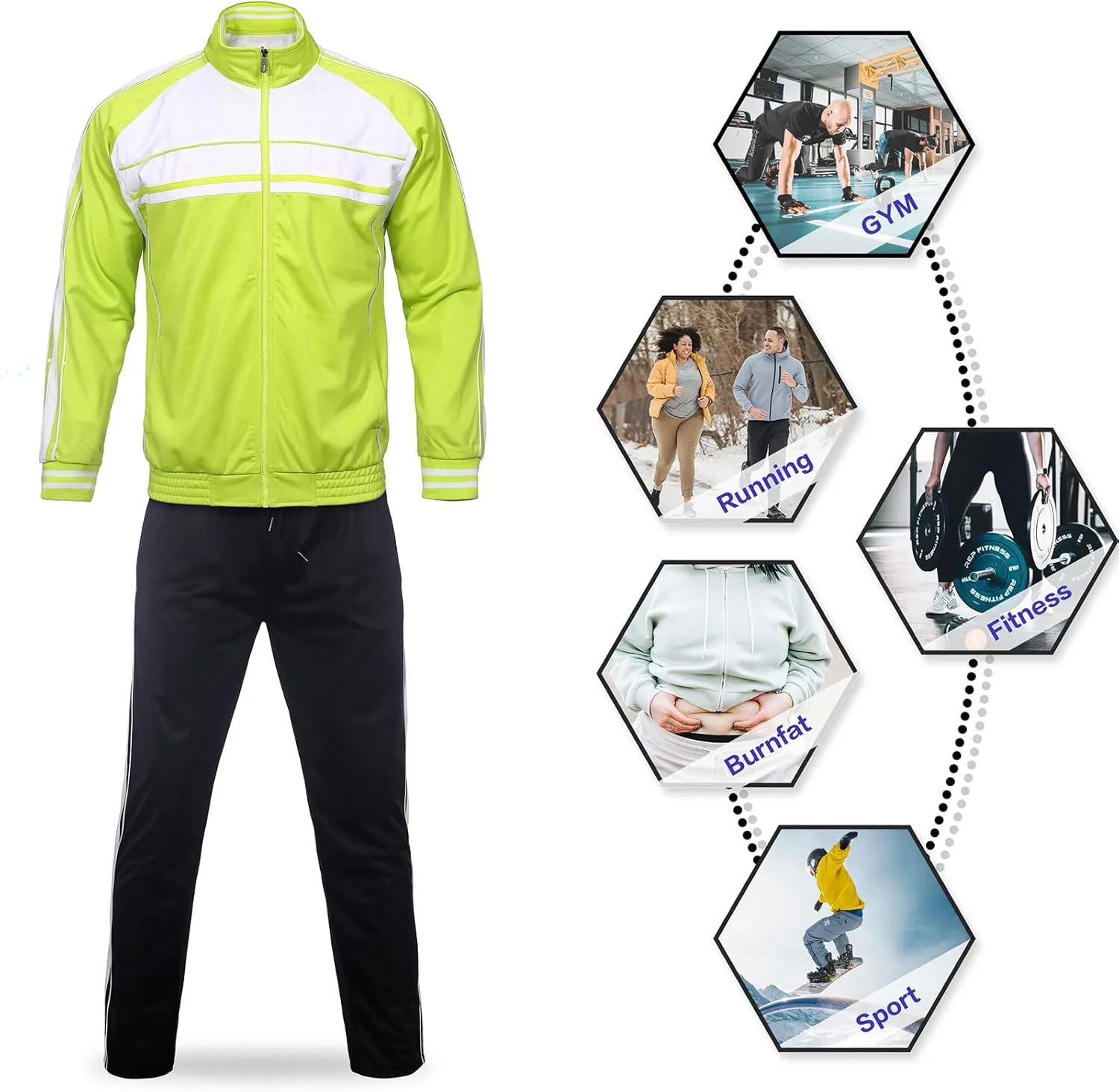 Men's Tracksuits 2 Piece Sweatsuits for Men Set Casual Athletic Jogging Warm Full Zip Sweat Suits with Pockets
