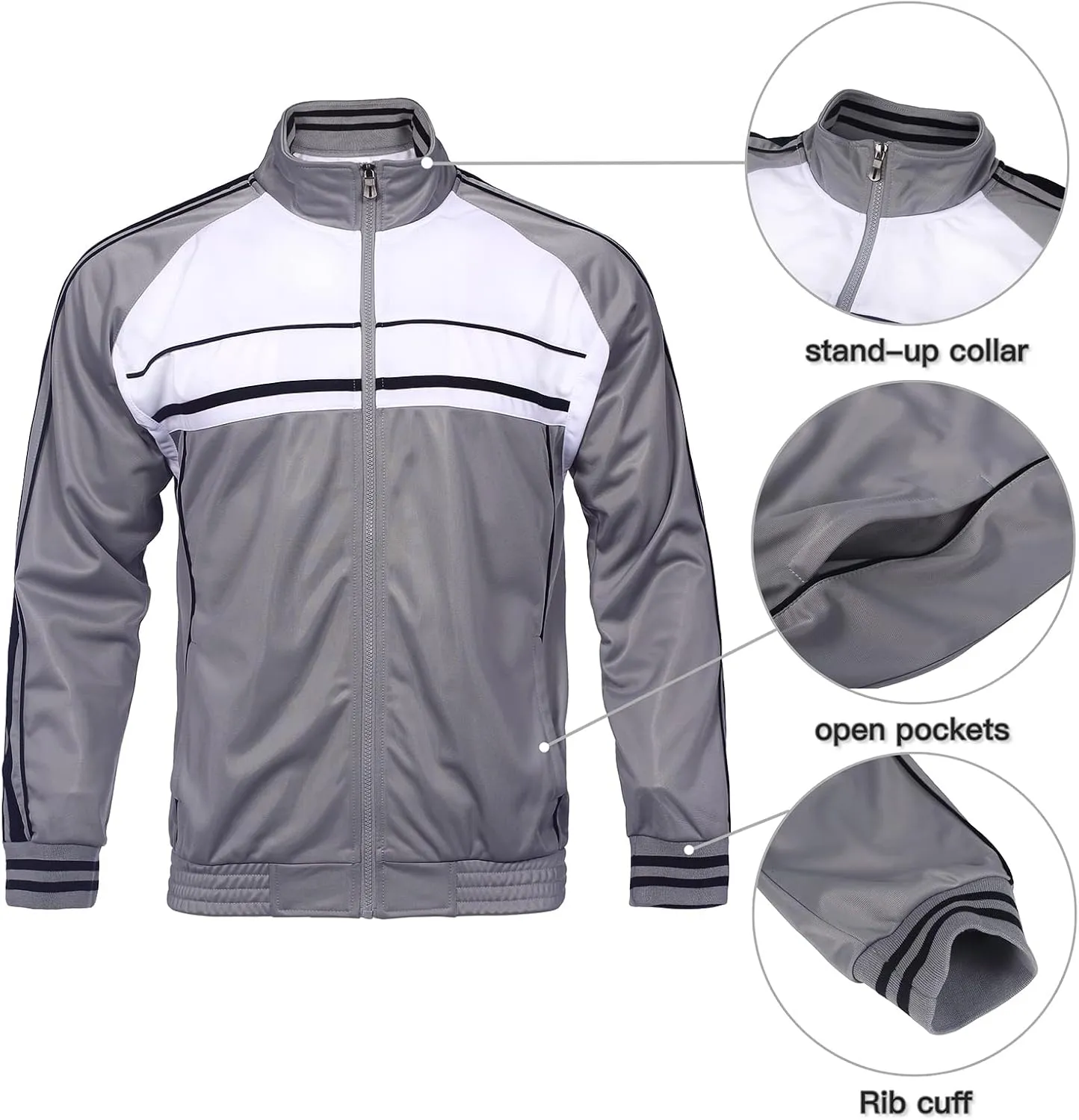 Men's Tracksuits 2 Piece Sweatsuits for Men Set Casual Athletic Jogging Warm Full Zip Sweat Suits with Pockets