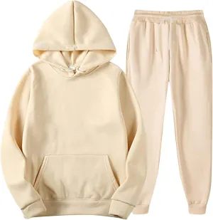 Men's Velour Tracksuits Winter Warm Full Zip Sweatsuit Sets Long Sleeve Color Block Casual Sportswear Suit Comfy