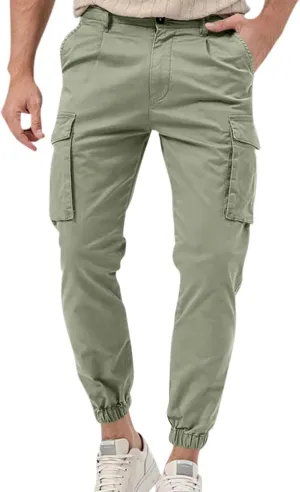 Mens Work Pants Slim Fit Cargo Pants for Men Tactical Tapered Trousers with Pocket Athletic Outdoor Joggers
