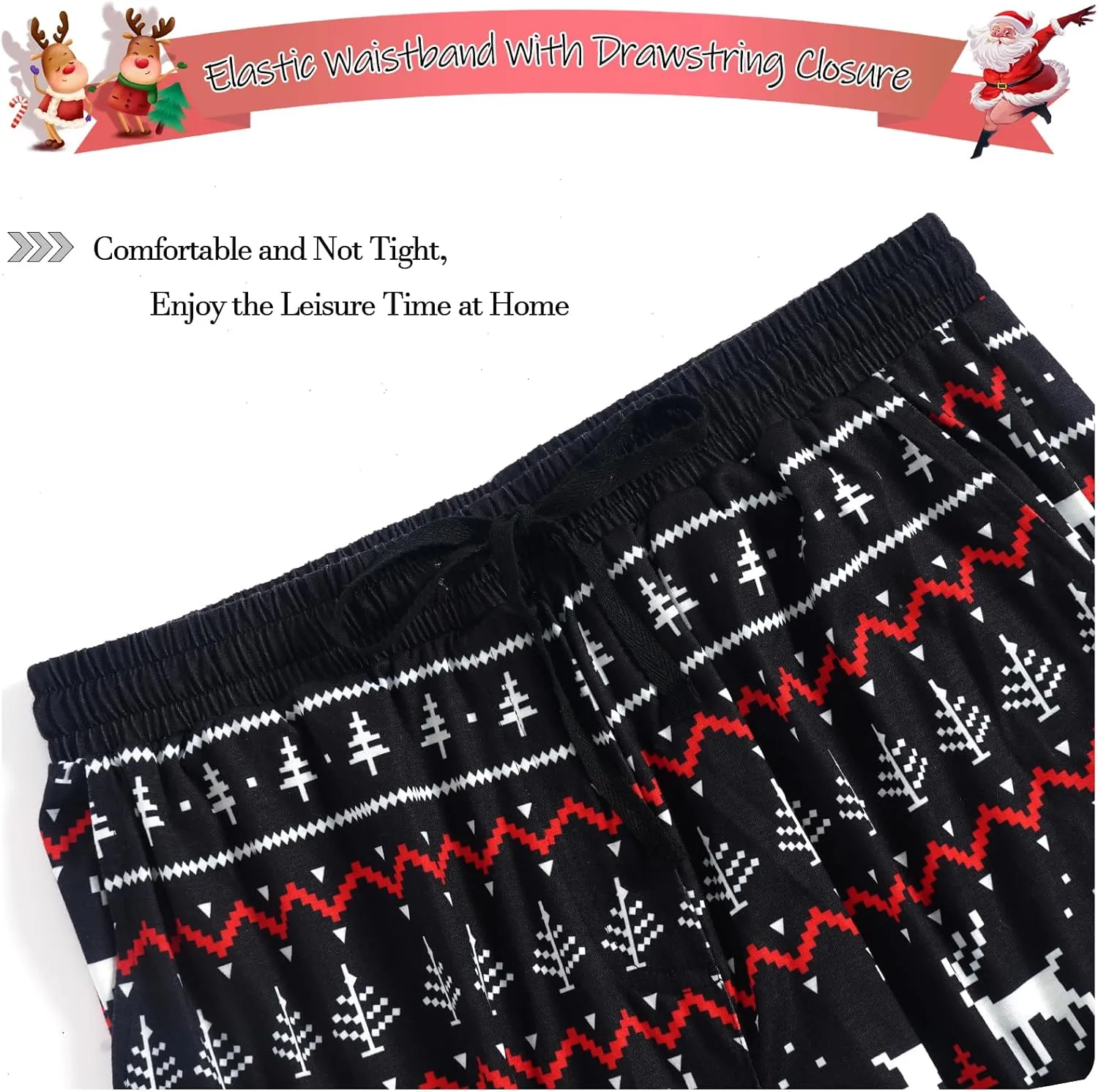 MERIABNY Mens Christmas Pajama Pants Holiday Pajamas for Lounging Sleeping Party