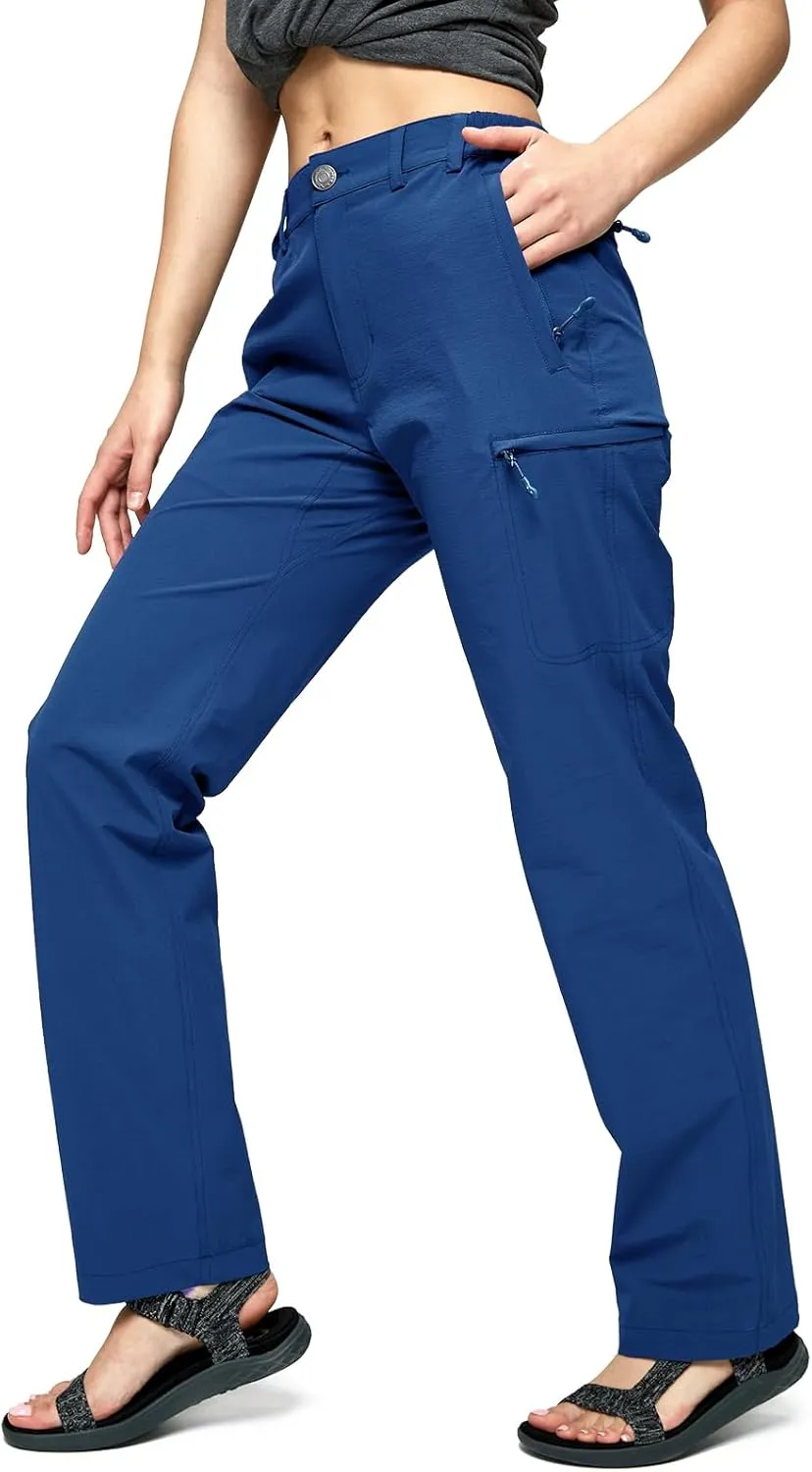 MIER Women's Quick Dry Cargo Pants Lightweight Tactical Hiking Pants with 6 Pockets, Stretchy and Water-Resistant