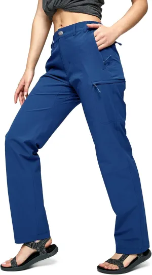 MIER Women's Quick Dry Cargo Pants Lightweight Tactical Hiking Pants with 6 Pockets, Stretchy and Water-Resistant