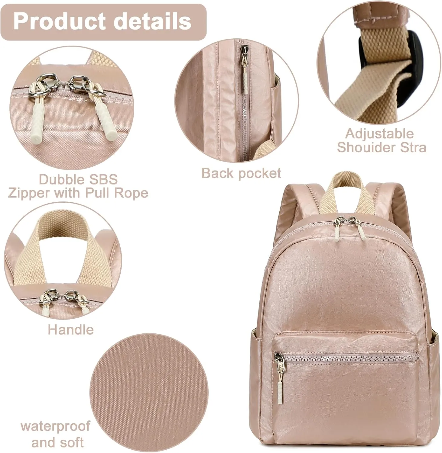Mini Backpack Women Girls Water-resistant Small Backpack Purse Shoulder Bag for Womens Adult Kids School Travel