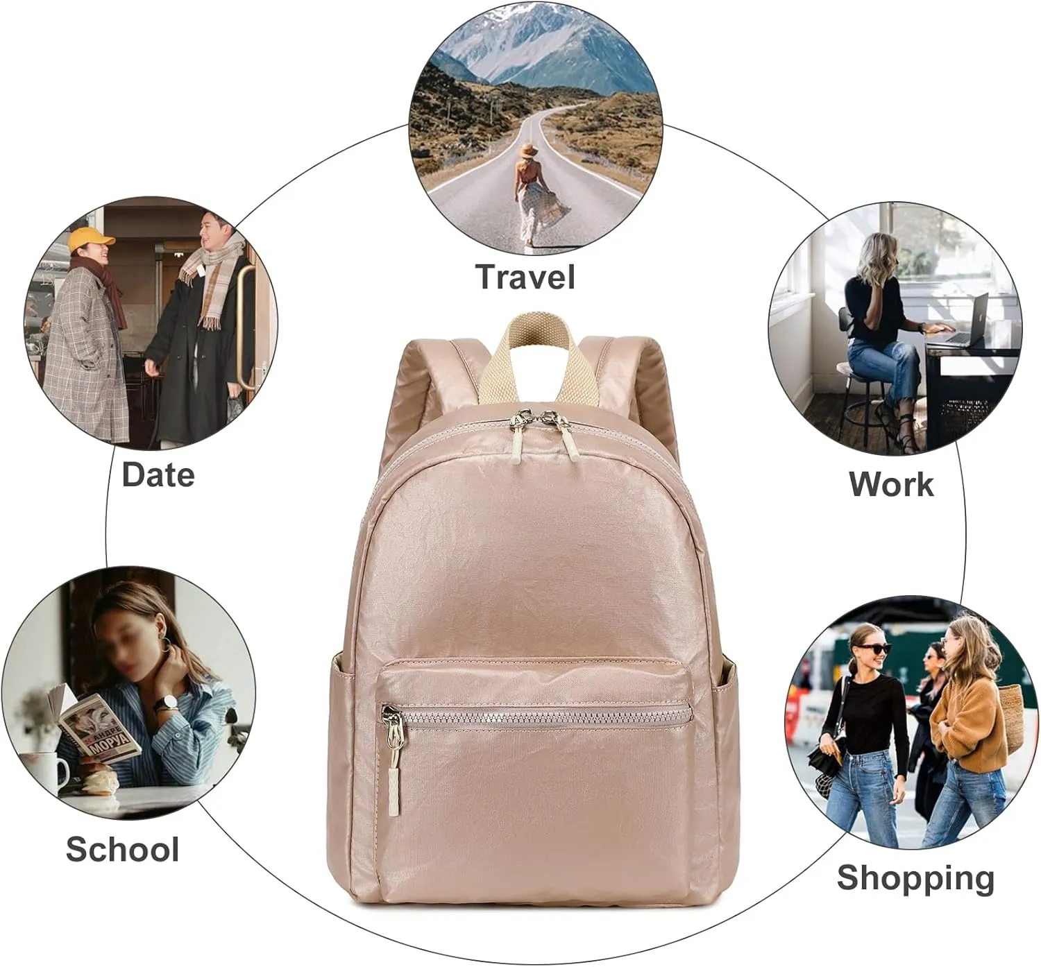Mini Backpack Women Girls Water-resistant Small Backpack Purse Shoulder Bag for Womens Adult Kids School Travel