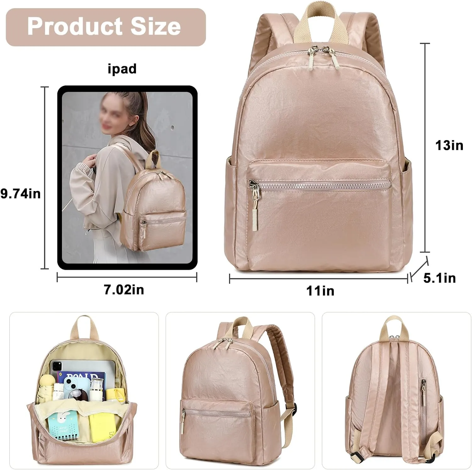 Mini Backpack Women Girls Water-resistant Small Backpack Purse Shoulder Bag for Womens Adult Kids School Travel