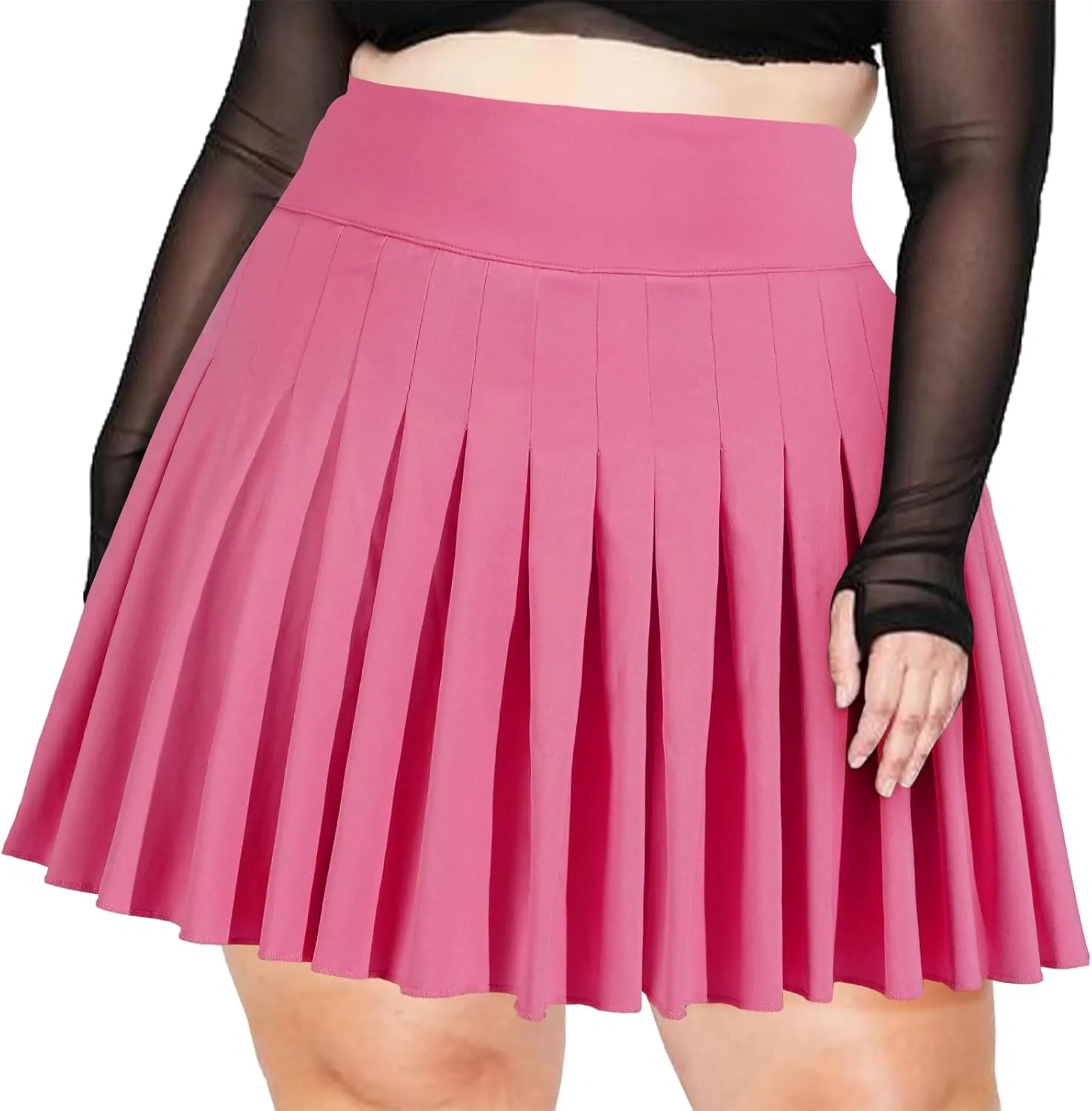 Moon Wood Women's Plus Size Pleated Tennis Skirt- Girls High Waist Athletic Golf Skirts with Shorts