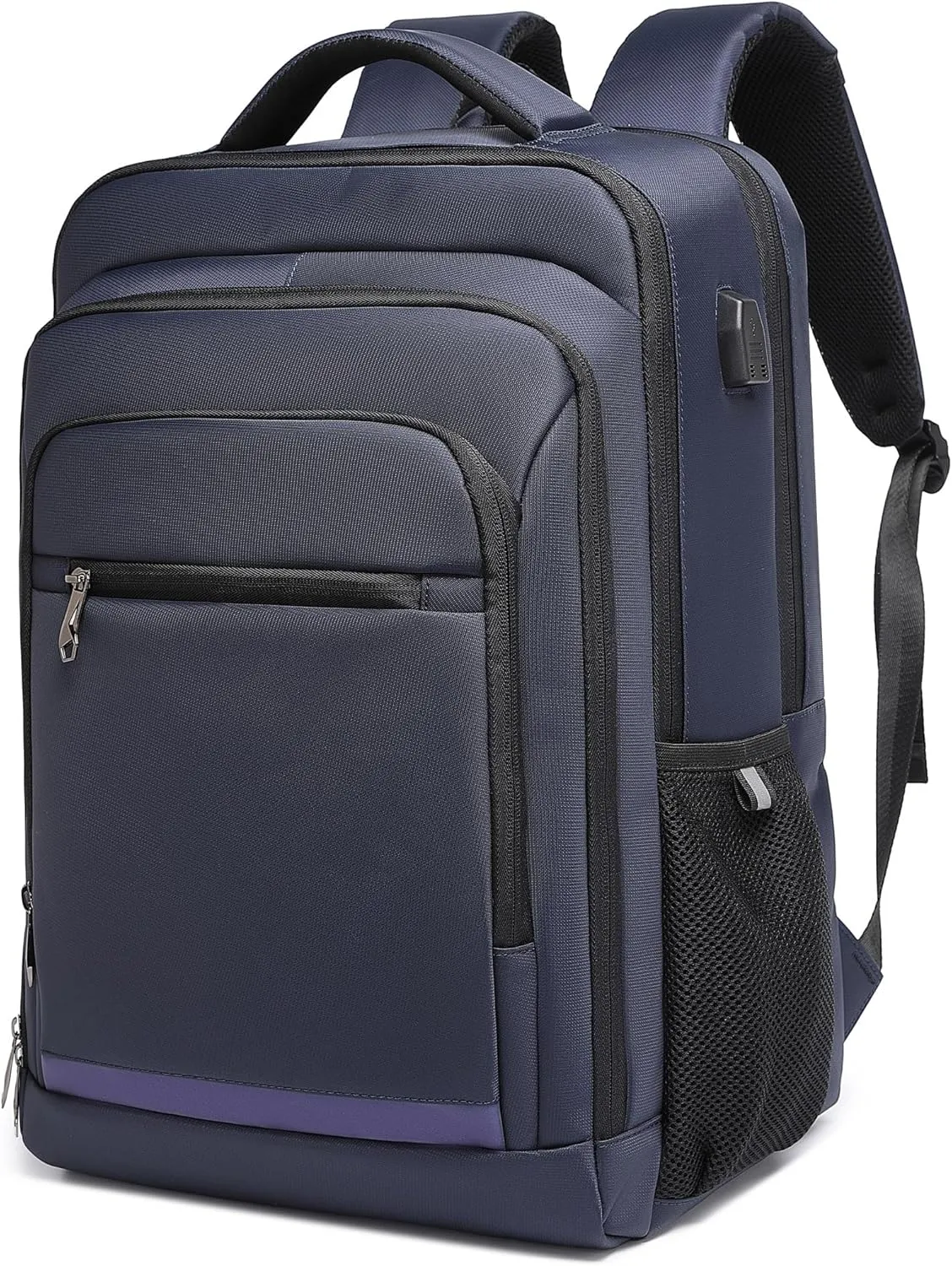 Multi Compartments Flight Approved Travel Bag Fits 15.6 inch Laptop Business Backpack Large Capacity Water Resistant (Blue)