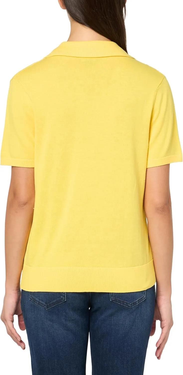 Nautica Women's V-Neck Cable Polo Long Sleeve