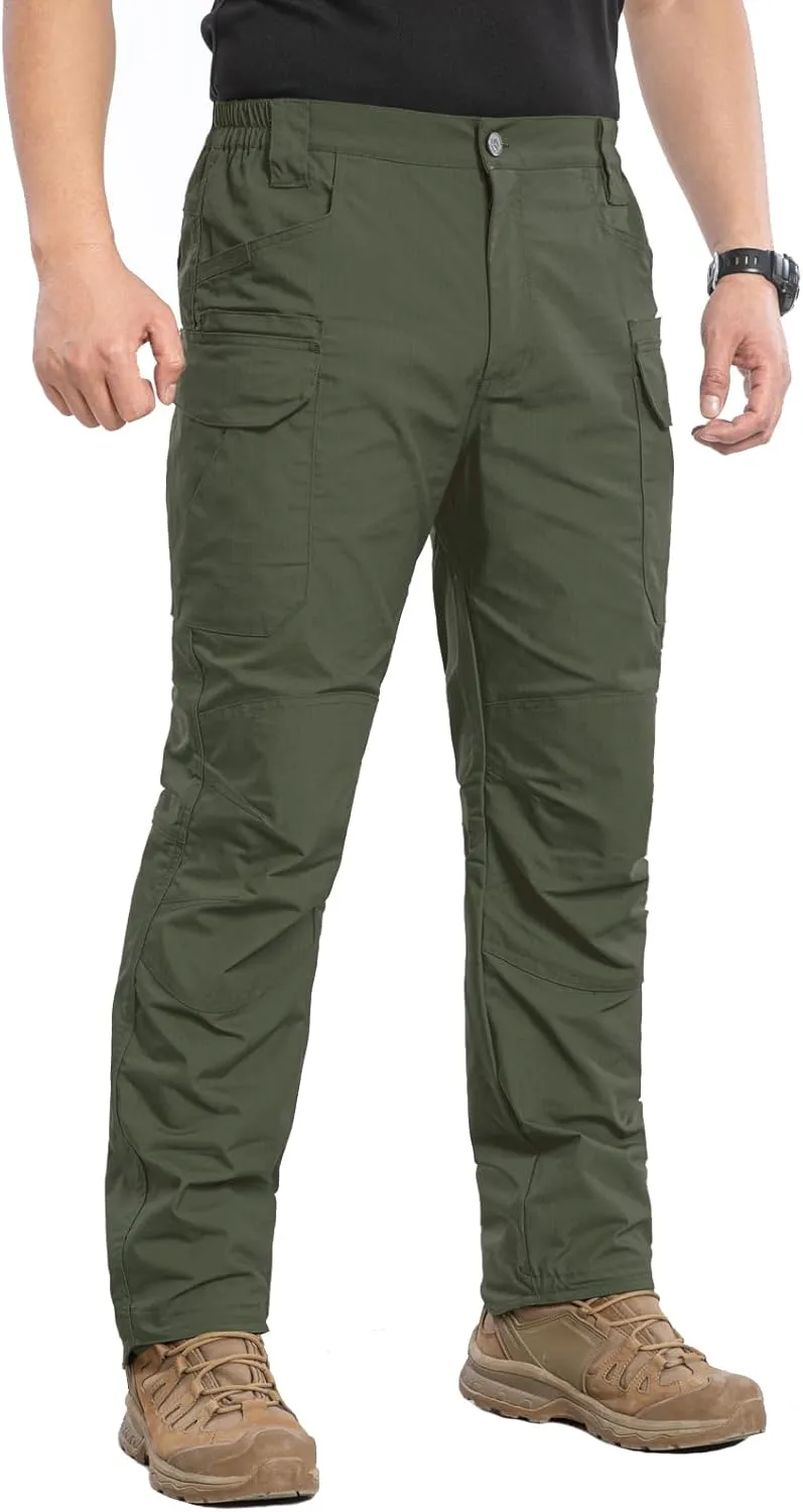 NAVEKULL Men's Flex Tactical Pants Ripstop Stretch Work Cargo Pants Water Resistant Outdoor EDC Hiking Pants