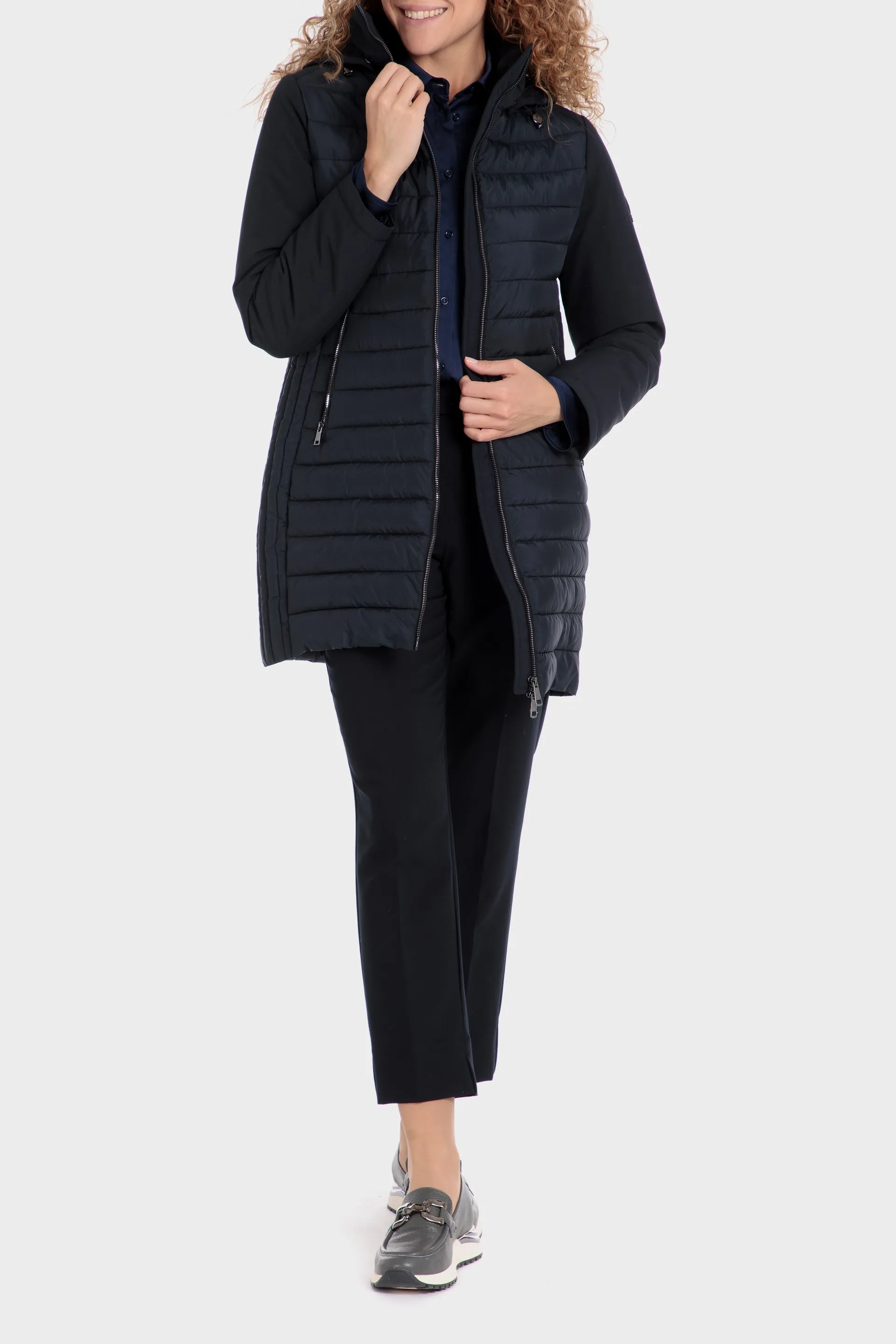 Navy blue parka