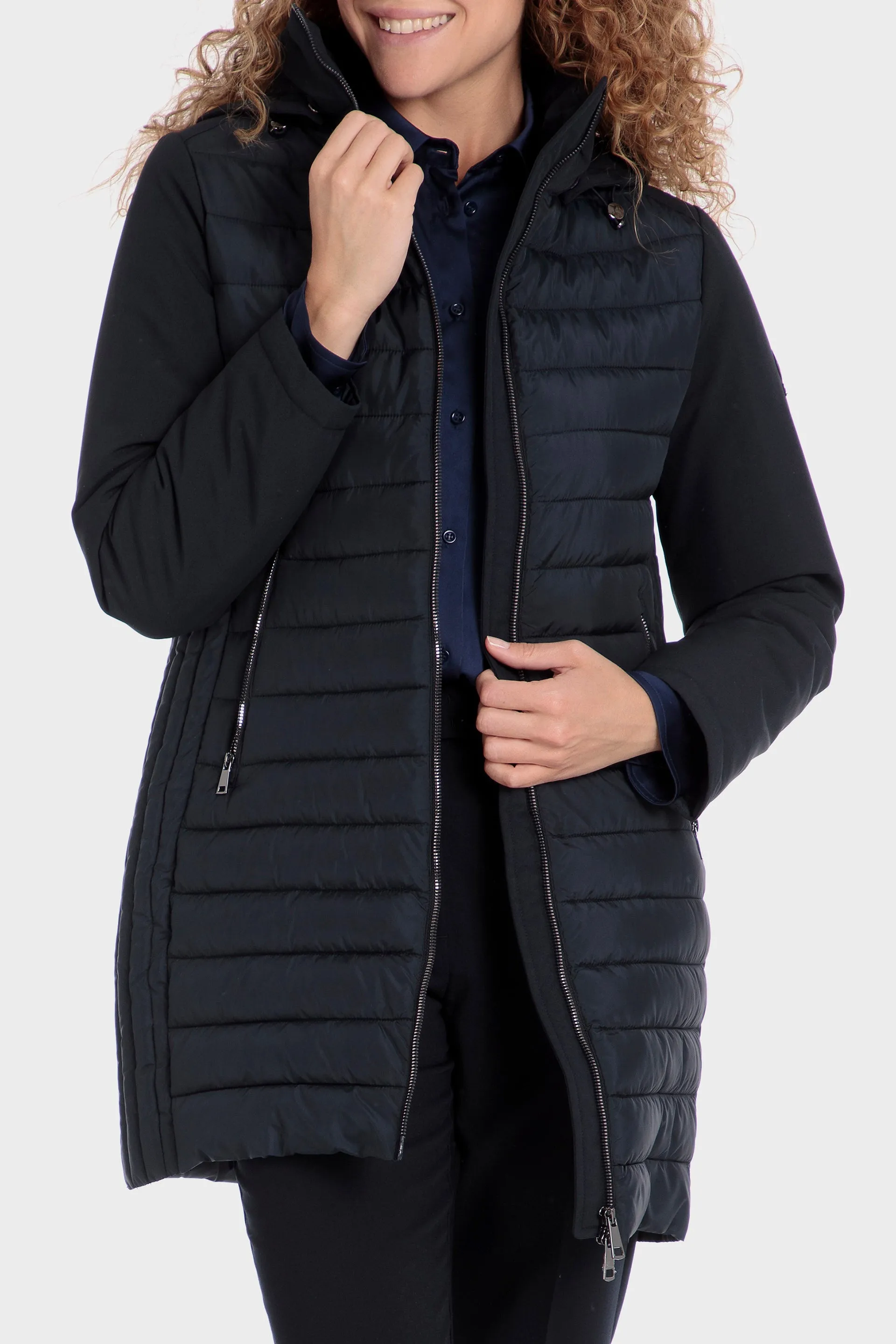 Navy blue parka