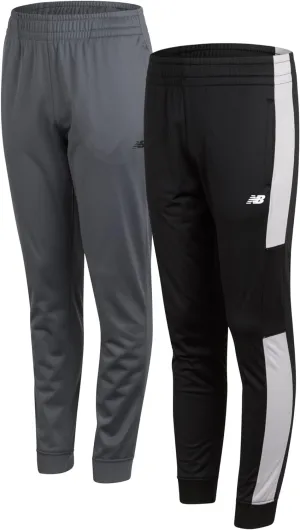 New Balance Boys Sweatpants - 2 Pack Performance Tricot Activewear Boys Joggers Athletic Pants with Zip Pockets (Size: 4-20)