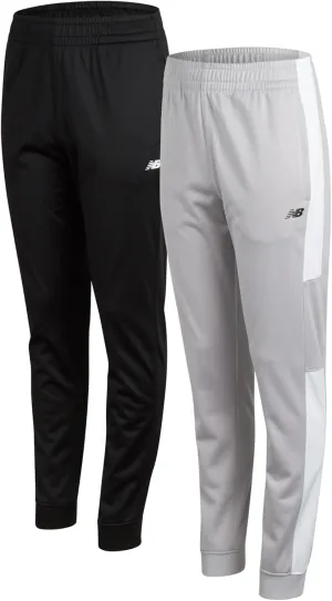 New Balance Boys Sweatpants - 2 Pack Performance Tricot Activewear Boys Joggers Athletic Pants with Zip Pockets (Size: 4-20)