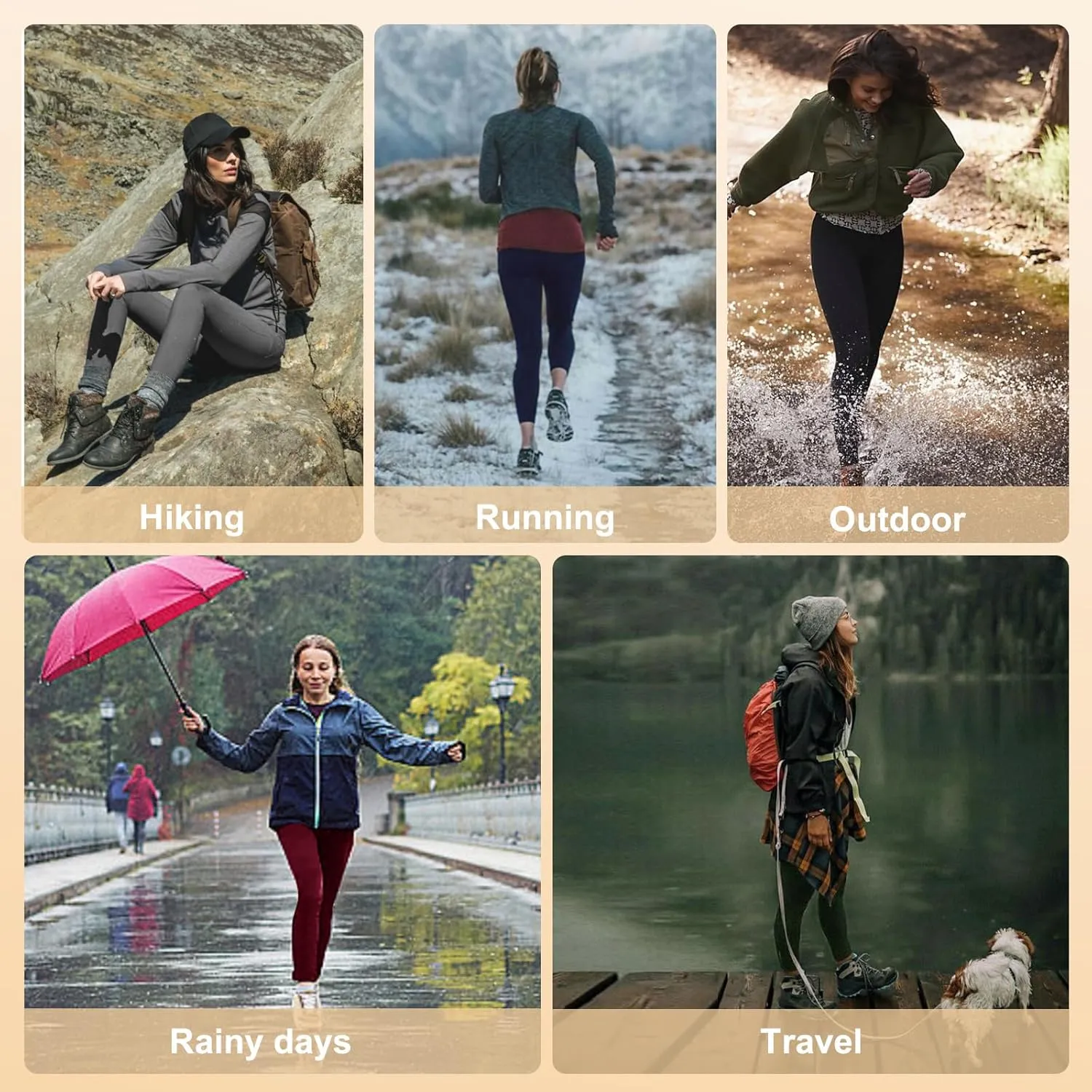 NexiEpoch Fleece Lined Leggings Women with Pockets - Water Resistant Winter Thermal High Waisted Running Hiking Yoga Pants
