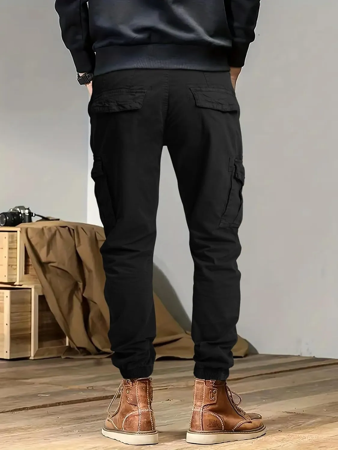 OUTSON Men's Relaxed Fit Cargo Pants 8 Pockets Work Pants Casual Outdoor Pants Ripstop Tactical Pants for Men