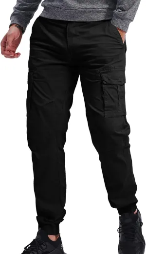 OUTSON Men's Relaxed Fit Cargo Pants 8 Pockets Work Pants Casual Outdoor Pants Ripstop Tactical Pants for Men