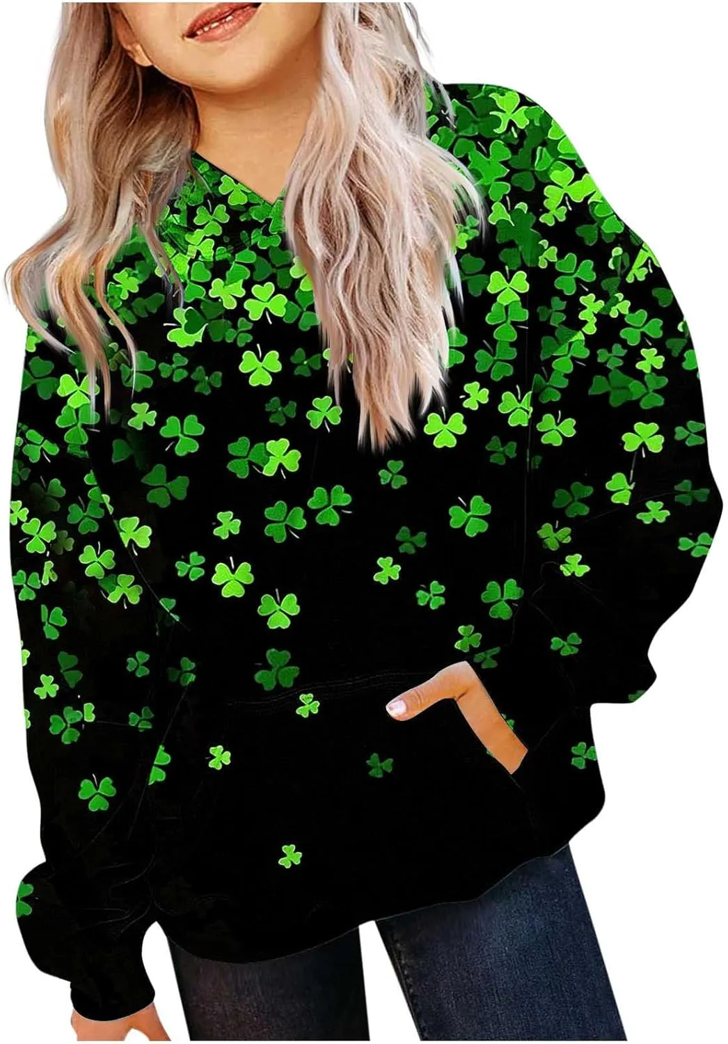 Oversized Hoodies For Teen Girl Cute Heart Graphic Pullover Tops Long Sleeve Hooded Girls Valentines Outfits Clothes