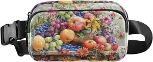 Paint Fruits Fanny Pack for Travel Hiking Water Resistant Waist Pack Sling Bag Purse for Women Men