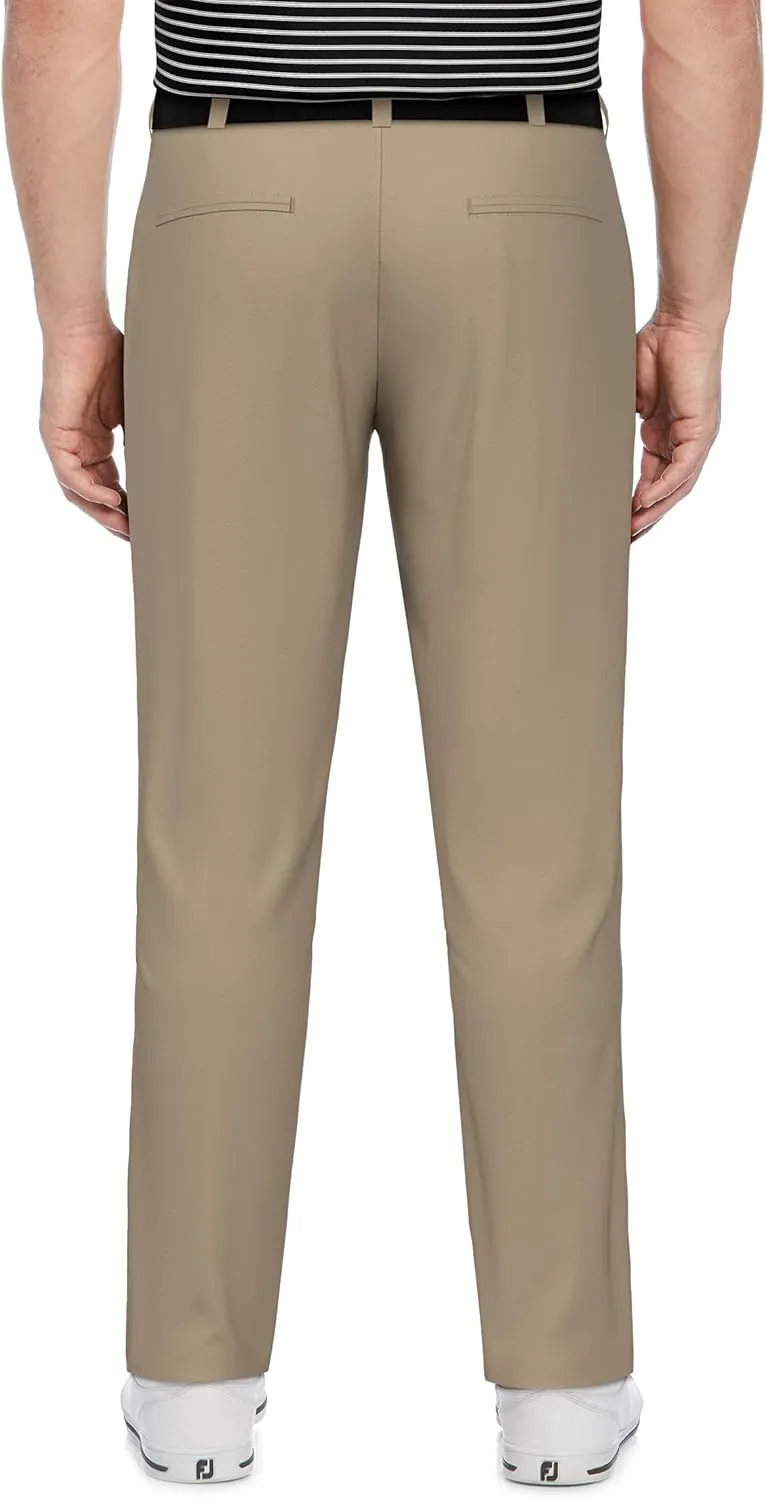 PGA TOUR Men's 5-Pocket Performance Pull-on Golf Pants, 30"/32" Inseams, 4-Way Stretch, Moisture-Wicking, Sun Protection