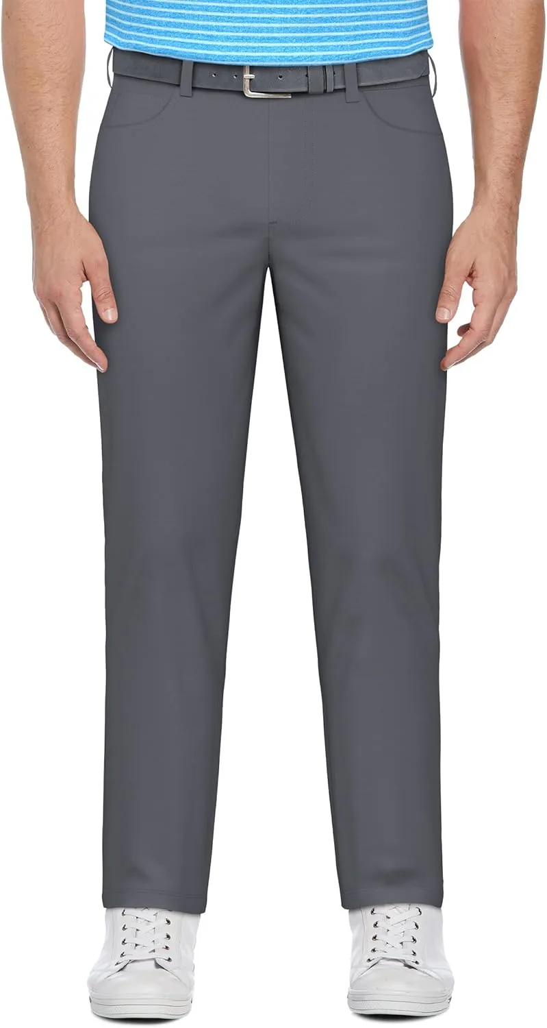 PGA TOUR Men's 5-Pocket Performance Pull-on Golf Pants, 30"/32" Inseams, 4-Way Stretch, Moisture-Wicking, Sun Protection
