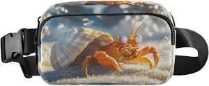 Photo Of Crab Fanny Pack Water Resistant, Women Men Waist Pack Sling Bag Purse for Travel Hiking