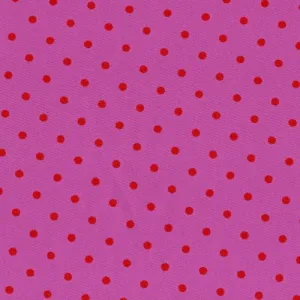 Pink & Red Polyester/Lycra Swimwear 1/8" Dot Print - 10 Yard Lot | SKU 4931 #S27