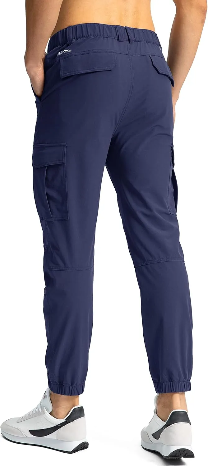Pinkbomb Men's Hiking Cargo Pants with 7 Pockets Slim Fit Stretch Joggers Golf Cargo Work Pants for Men