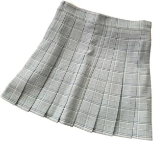 Pleated Chiffon Skirt with Slit for Women, Autumn Winter Elegant