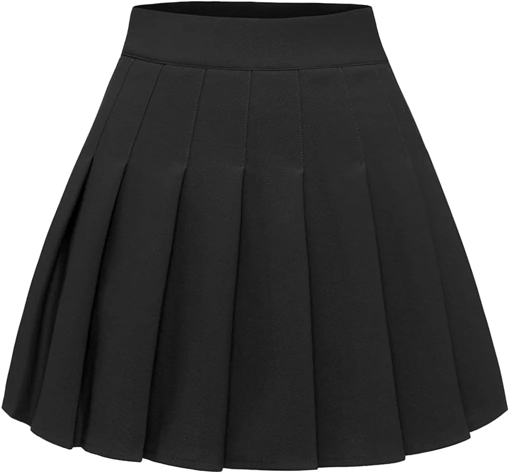 Pleated Skirts for Women Mini High Waist Skater Tennis Skirt A-line Cheerleader Skirt