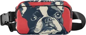 Portrait Bulldog Fanny Packs for Women Men, Water Resistant Waist Pack Sling Bag Purse for Travel Hiking