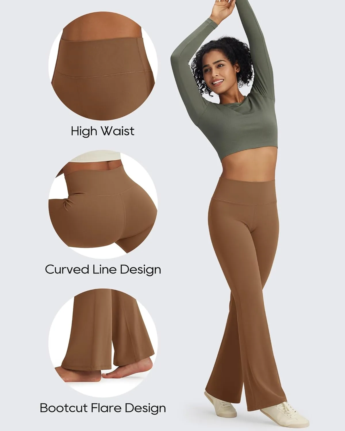 Promover Bootcut Yoga Pants for Women High Waist Dress Pants Flare Leggings 29" 31" 33" Workout Pant for Casual Work