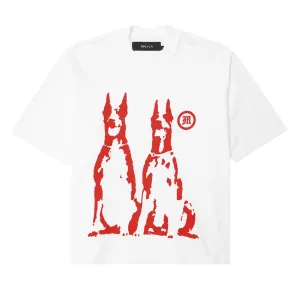 "HELL HOUNDS" TEE IN WHITE