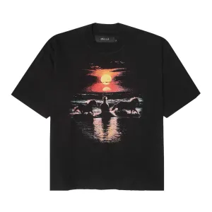 "HORSE POWER" TEE IN ANTHRACITE