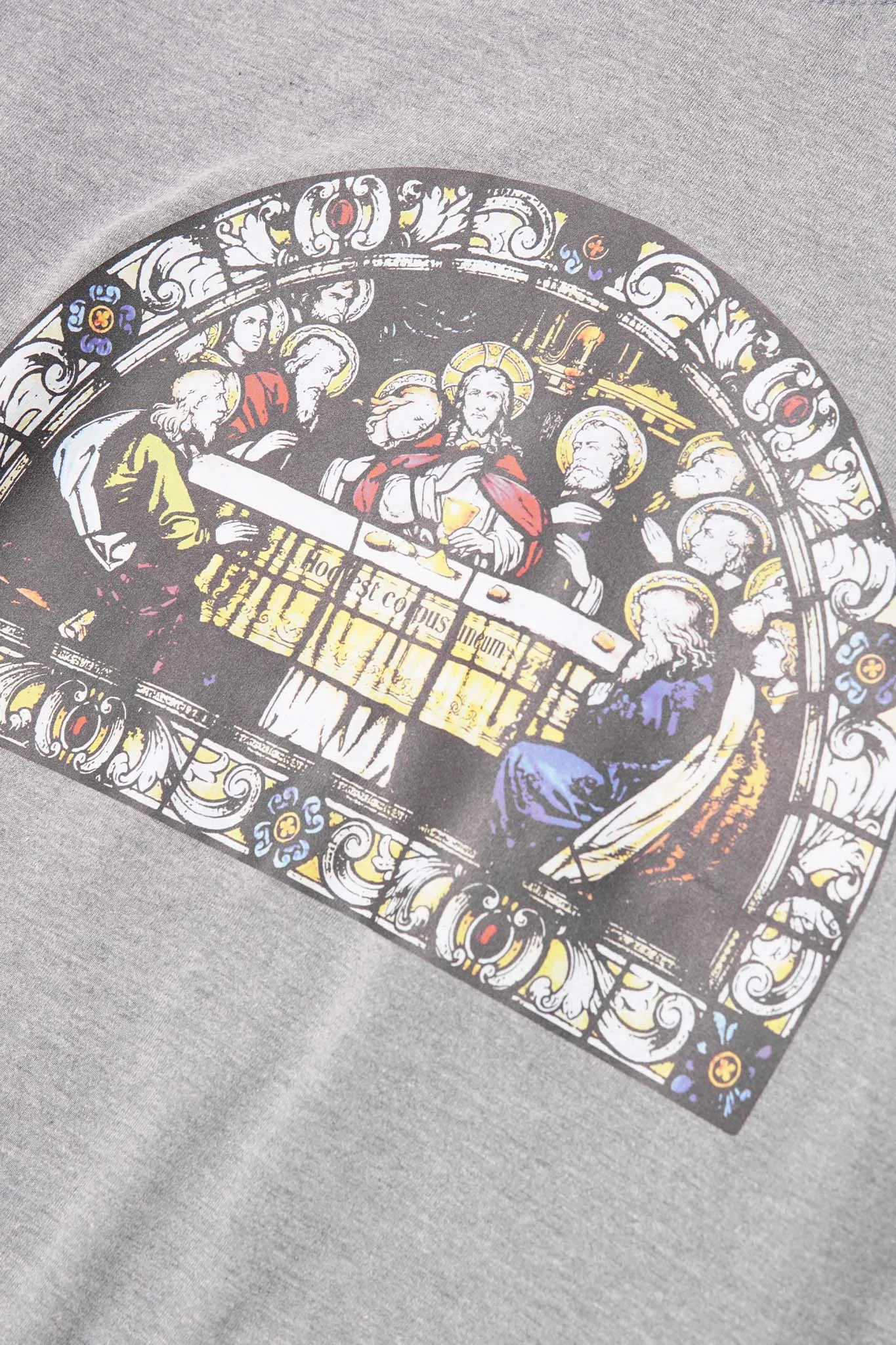"LAST SUPPER" TEE IN HEATHER GREY
