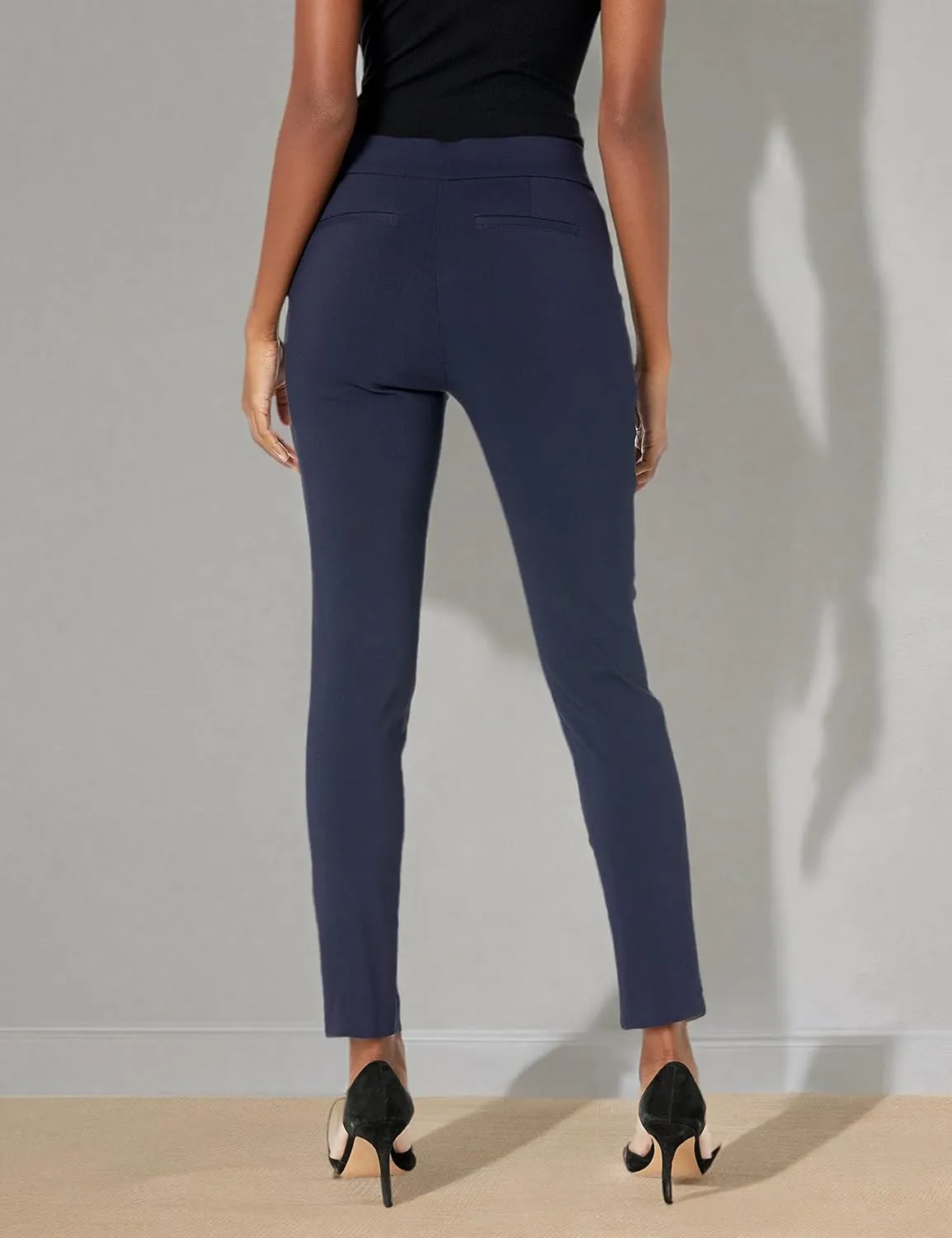 Rafaella Women's Solid Supreme Stretch Dress Pants with Pull-on Waistband and Pockets, Durable Work Slacks, 30.5" Inseam