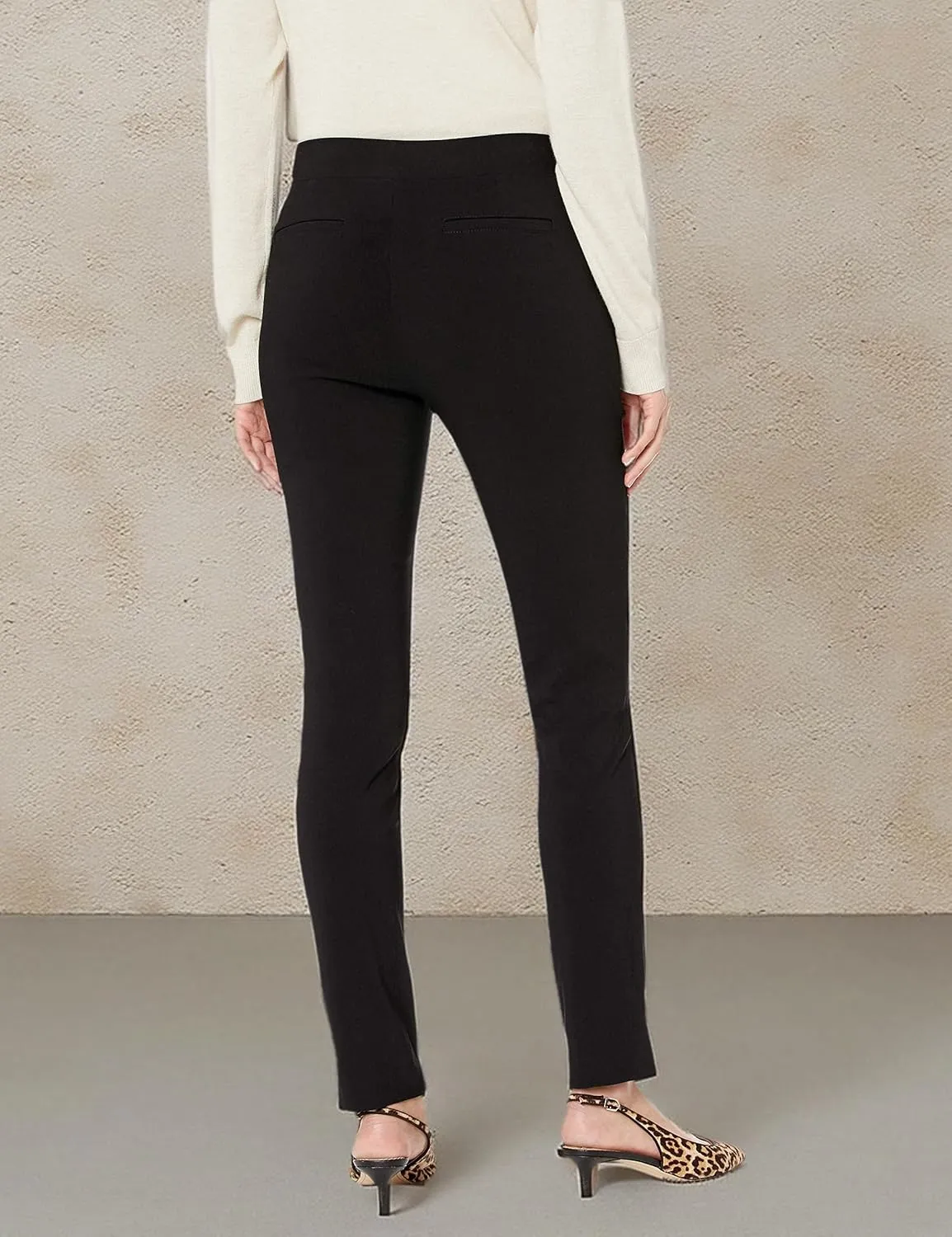 Rafaella Women's Solid Supreme Stretch Dress Pants with Pull-on Waistband and Pockets, Durable Work Slacks, 30.5" Inseam