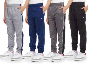 RBX Boys Sweatpants - 4 Pack Stretch Performance Tricot Activewear Boys Joggers Athletic Pants with Side Pockets (Size: 4-20)