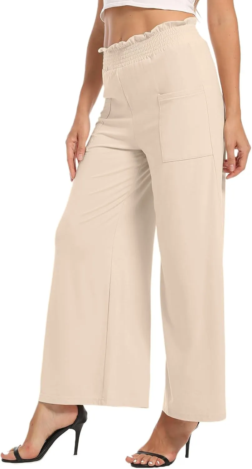 sandbank Wide Leg Pants for Women High Waist Palazzo Pants 2024 Long Dress Pants Trousers with Pockets