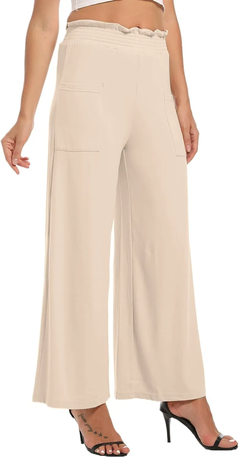 sandbank Wide Leg Pants for Women High Waist Palazzo Pants 2024 Long Dress Pants Trousers with Pockets