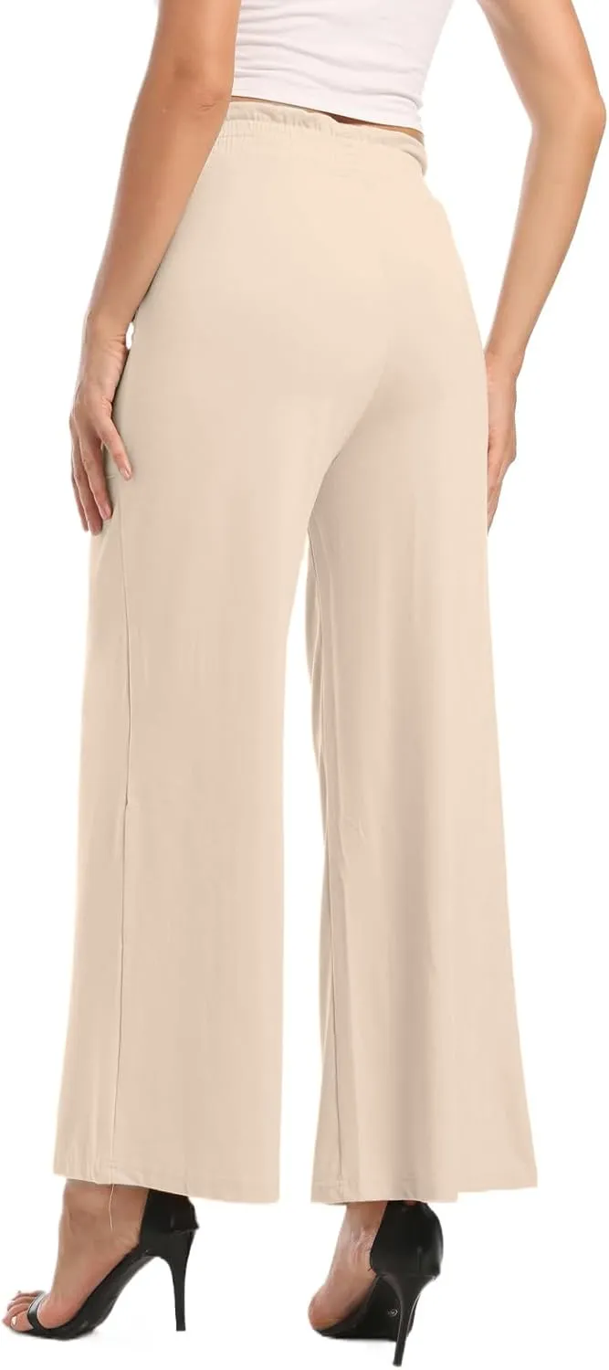 sandbank Wide Leg Pants for Women High Waist Palazzo Pants 2024 Long Dress Pants Trousers with Pockets