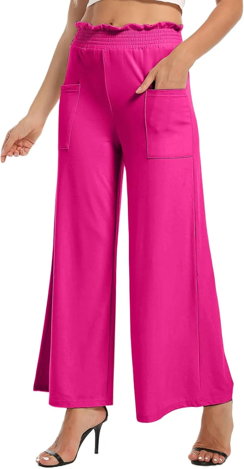 sandbank Wide Leg Pants for Women High Waist Palazzo Pants 2024 Long Dress Pants Trousers with Pockets