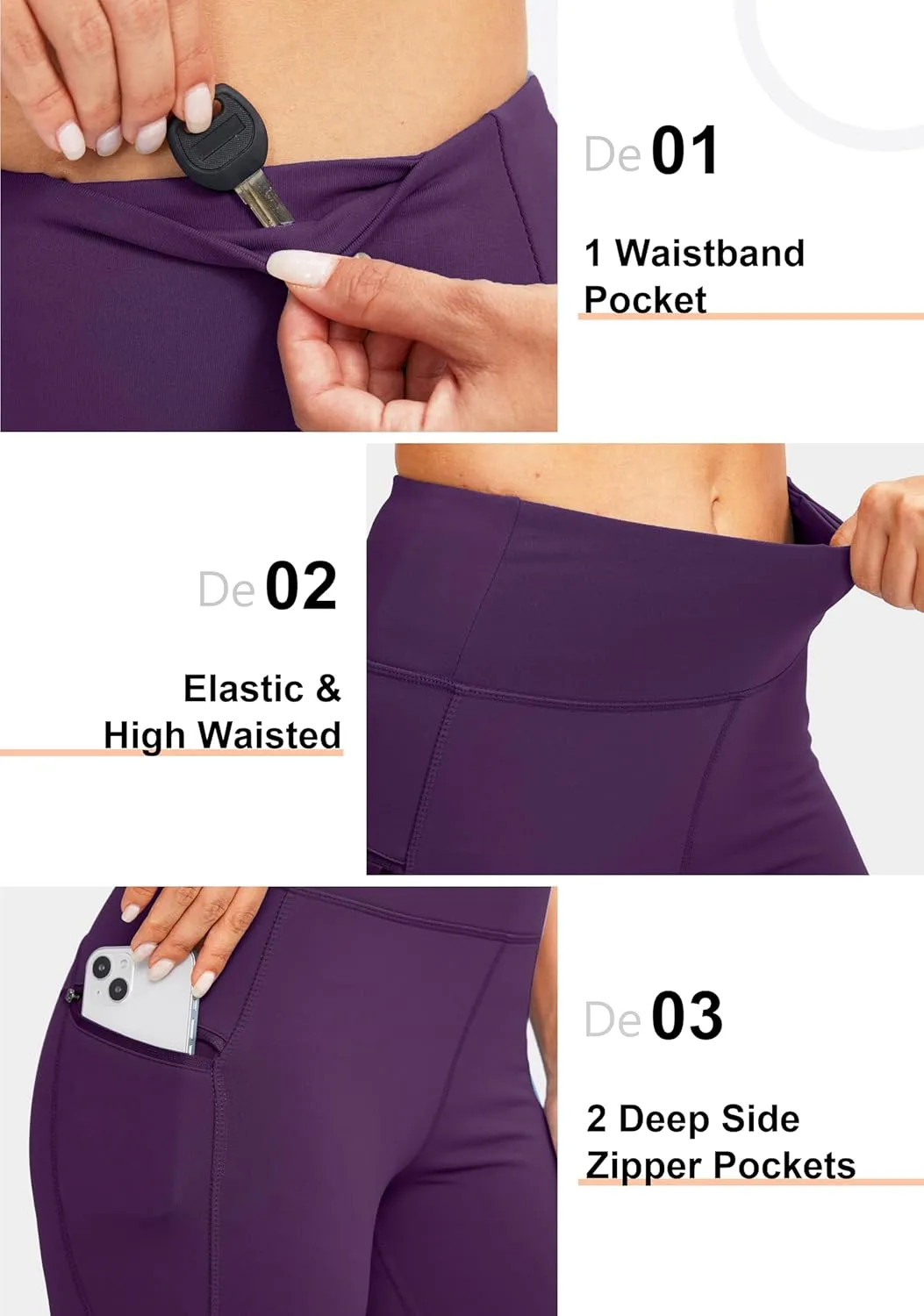 SANTINY Women's Fleece Lined Winter Leggings Water Resistant High Waisted Thermal Hiking Running Warm Pants Women Pockets