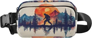 Sasquatch Forest Sun Fanny Pack Water Resistant, Women Men Waist Pack Sling Bag Purse for Travel Hiking