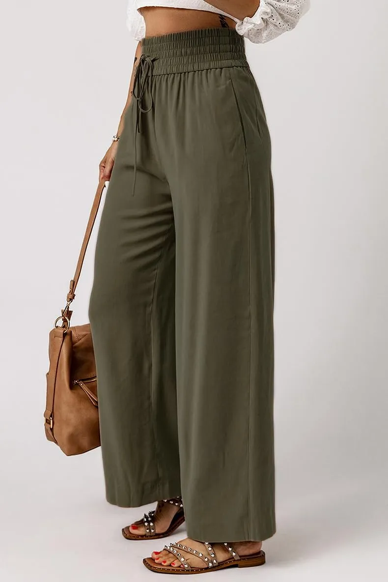 SCORP Women's Loose Elastic Waist Pants Casual High Waist Drawstring with Pockets