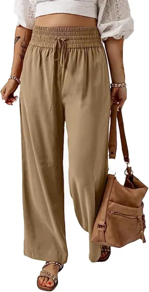 SCORP Women's Loose Elastic Waist Pants Casual High Waist Drawstring with Pockets