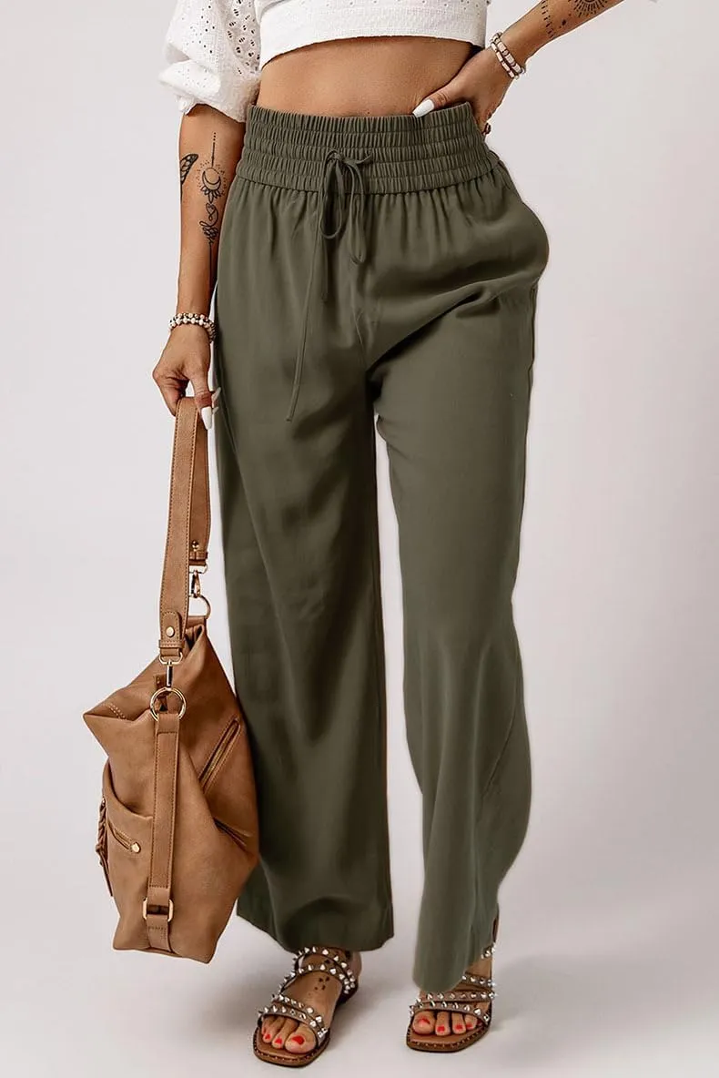 SCORP Women's Loose Elastic Waist Pants Casual High Waist Drawstring with Pockets