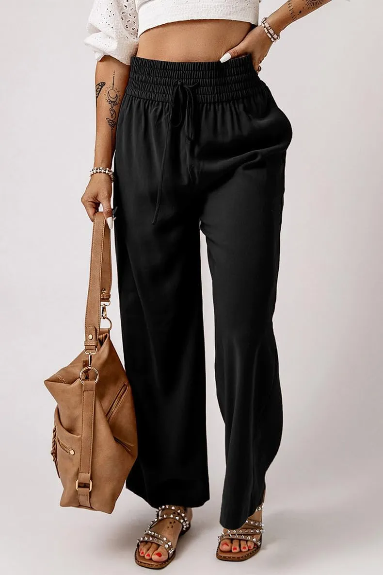 SCORP Women's Loose Elastic Waist Pants Casual High Waist Drawstring with Pockets